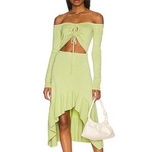 LPA Lime flowey midi dress